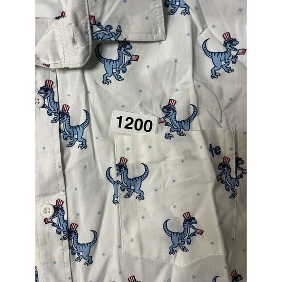Tipsy Elves Dinosaur‎ Hawaiian Shirt Short Sleeve Button Down Size XL - Picture 6 of 6